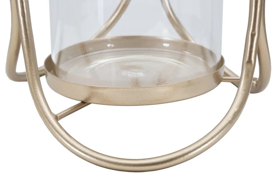 Porte-bougie Glox Métal Doré Verre Transparent