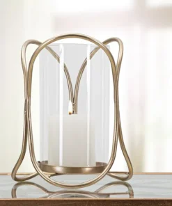 Porte-bougie Glox Métal Doré Verre Transparent