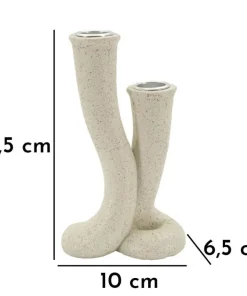 Porte-bougie naturel en spirale Beige