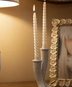 Porte-bougie naturel en spirale Beige