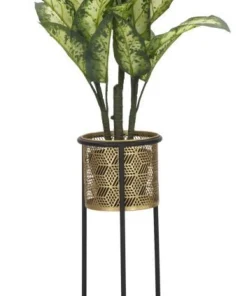 Porte-fleur à deux niveaux DOPPIO Métal doré ciselé et métal noir