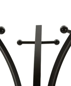 Porte-manteau X design minimaliste bois Noir et accents Orange