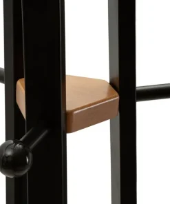 Porte-manteau X design minimaliste bois Noir et accents Orange