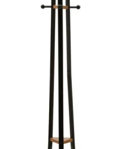 Porte-manteau X design minimaliste bois Noir et accents Orange