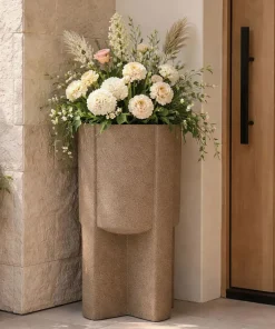 Pot de support de vase extérieur Moai structure solide