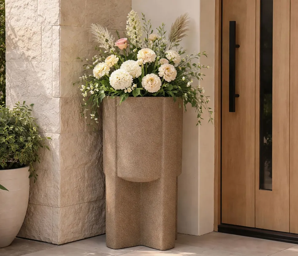 Pot de support de vase extérieur Moai structure solide
