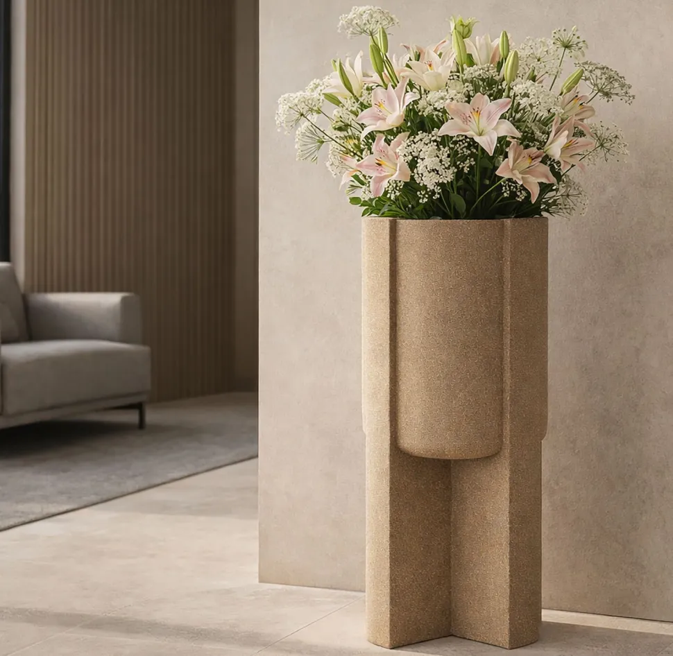 Pot de support de vase extérieur Moai structure solide