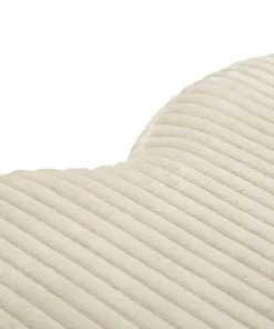 Pouf cœur Dublin Tissu plissé Crème