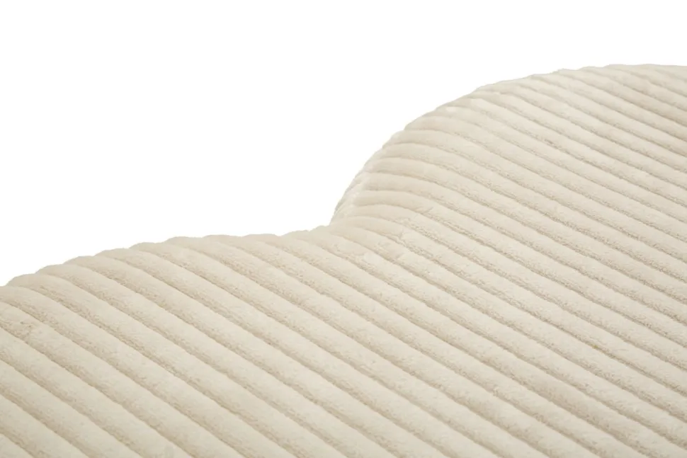 Pouf cœur Dublin Tissu plissé Crème
