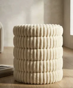 Pouf Levels Tissu crème