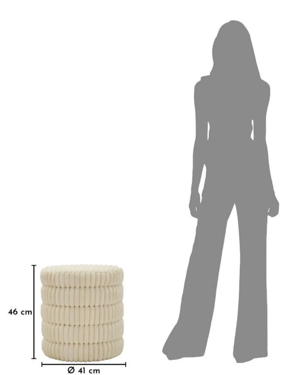 Pouf Levels Tissu crème