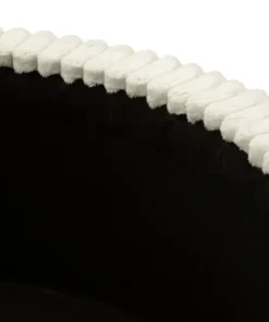 Pouf rond Gothenburg Tissu bouclette Crème pieds Bois Clair