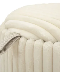 Poufs Gothenburg 2 pièces Cylindriques Tissu Crème