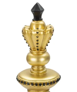 Roi d'échecs décoratif doré en polyrésine accents noirs