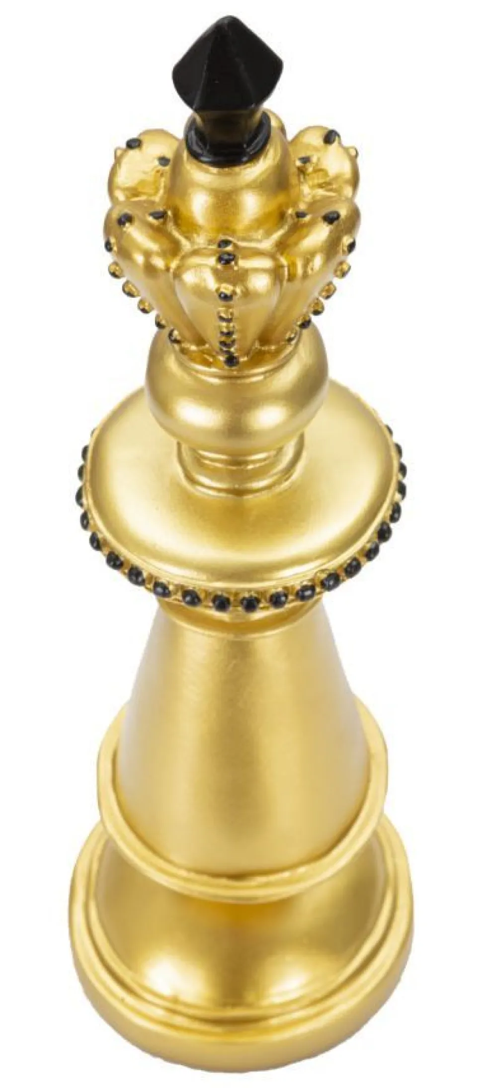Roi d'échecs décoratif doré en polyrésine accents noirs