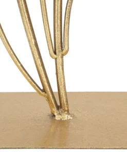 Sculpture déco en métal doré feuilles