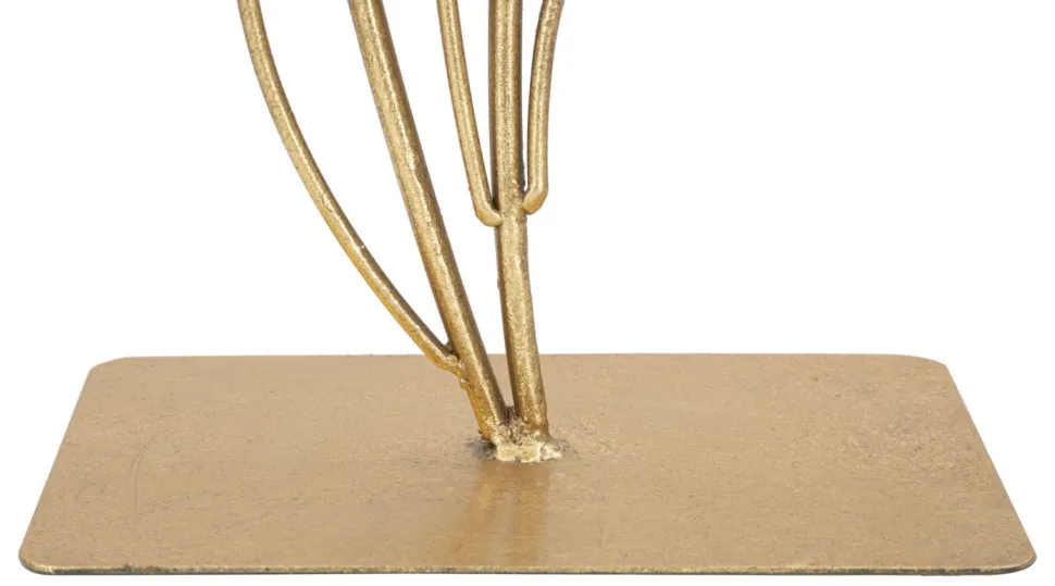 Sculpture déco en métal doré feuilles