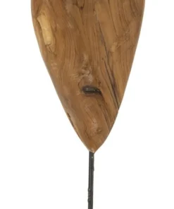 Sculpture en cœur Teck recyclé marron