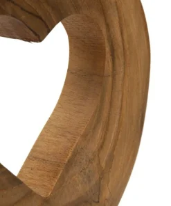 Sculpture en Teck avec ouverture cœur marron naturel
