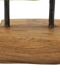 Sculpture en Teck avec ouverture cœur marron naturel
