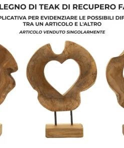 Sculpture en teck recyclé Hasi Bois Naturel