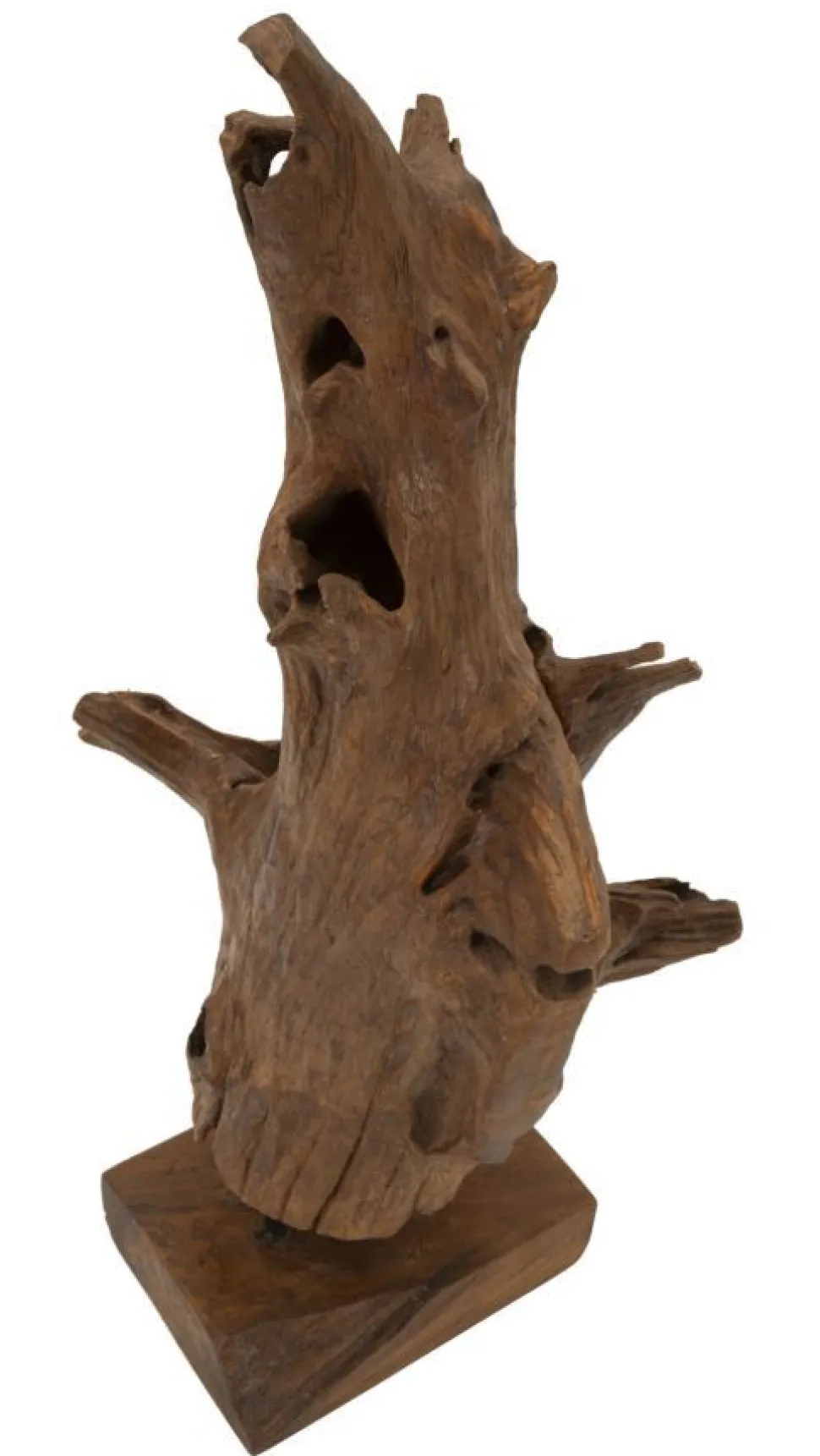 Sculpture en Teck recyclé Akar marron