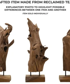 Sculpture en Teck recyclé Akar marron