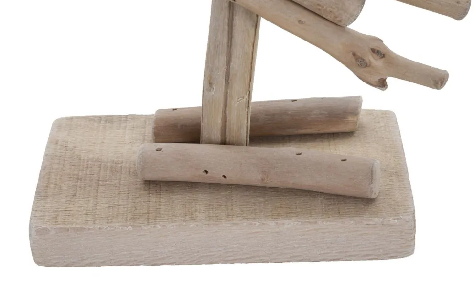 Sculpture Flamant en bois massif et M.D.F. blanc