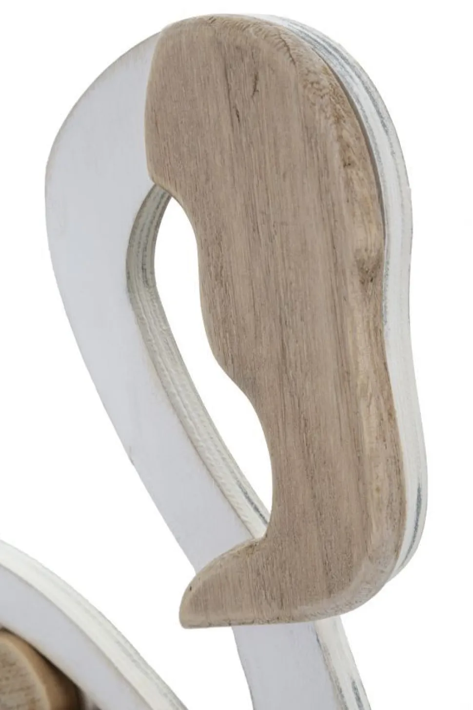 Sculpture Flamant en bois massif et M.D.F. blanc