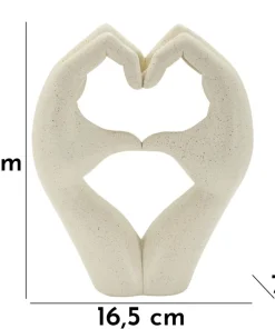 Sculpture Love Stons en résine beige