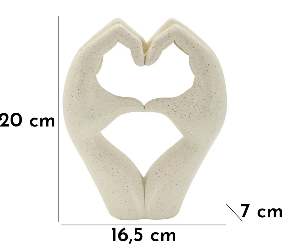 Sculpture Love Stons en résine beige
