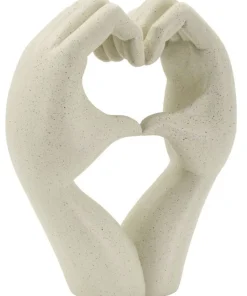 Sculpture Love Stons en résine beige