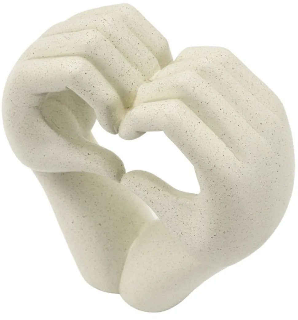 Sculpture Love Stons en résine beige