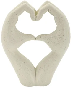 Sculpture Love Stons en résine beige