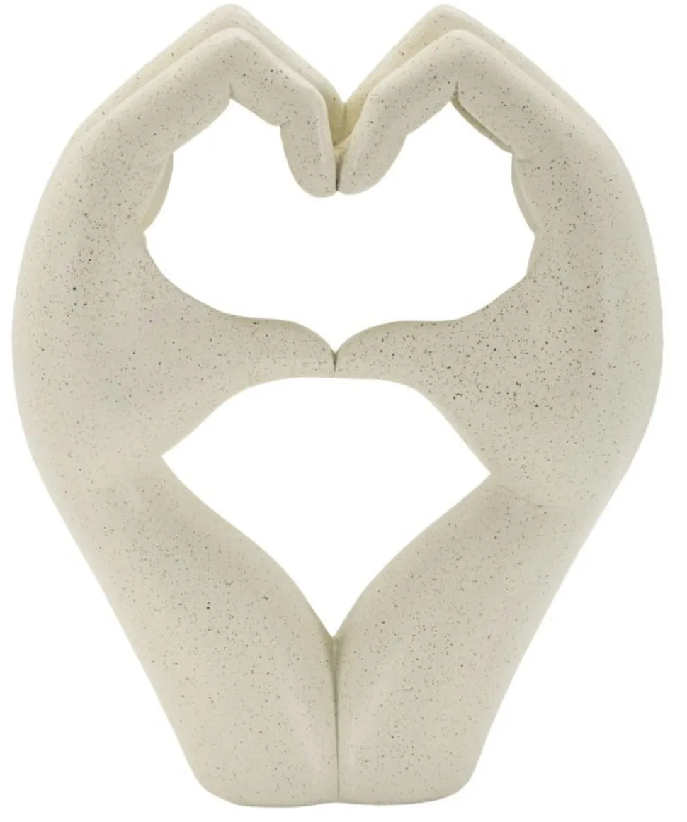 Sculpture Love Stons en résine beige