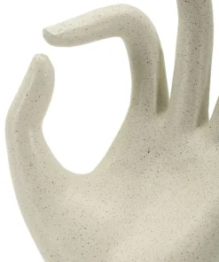 Sculpture main OK Stons finition minérale beige