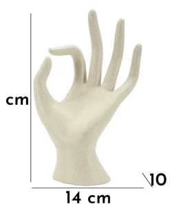 Sculpture main OK Stons finition minérale beige