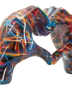 Sculpture Mains entrelacées Cœur couleurs vives