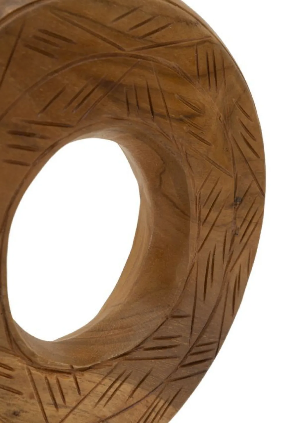 Sculpture ronde Dorat en teck recyclé marron