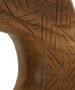 Sculpture ronde Teck recyclé motifs irréguliers