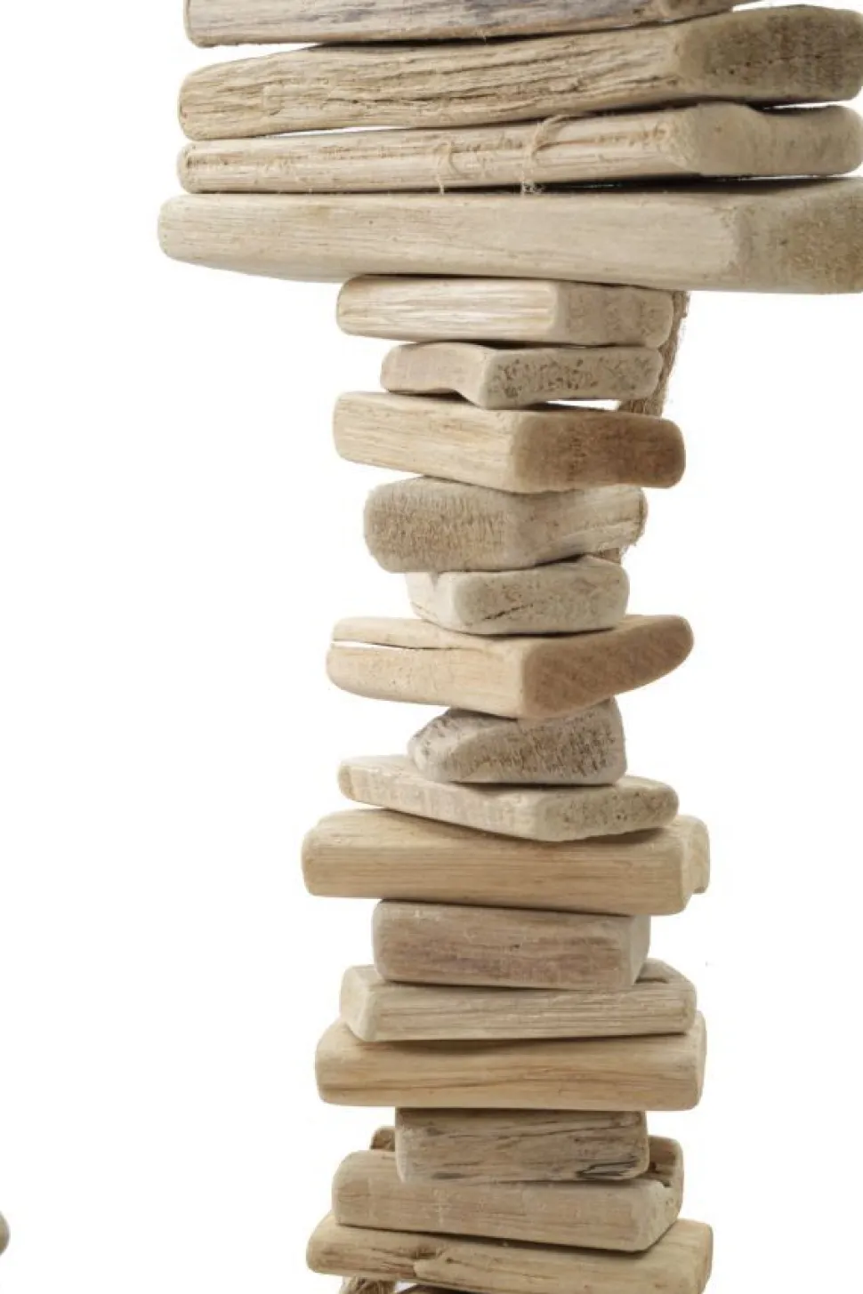 Sculpture suspendue Ancre en bois naturel