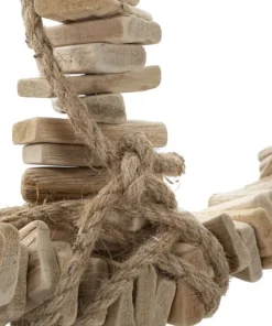 Sculpture suspendue Ancre en bois naturel