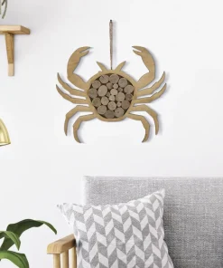 Sculpture suspendue en forme de Crabe Bois massif et MDF