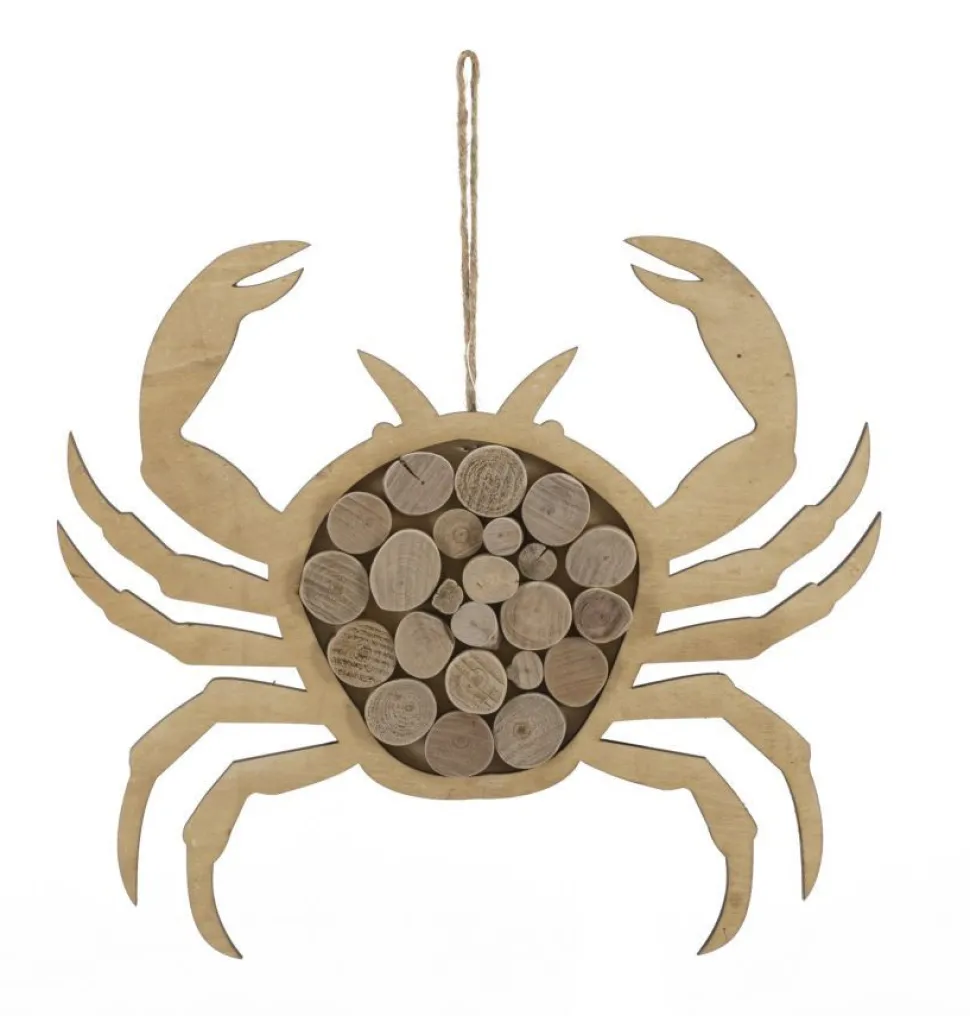 Sculpture suspendue en forme de Crabe Bois massif et MDF