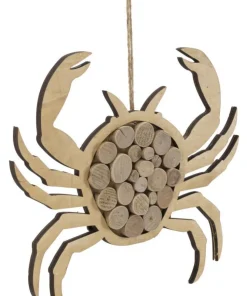 Sculpture suspendue en forme de Crabe Bois massif et MDF