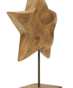 Sculpture étoile Teck recyclé marron