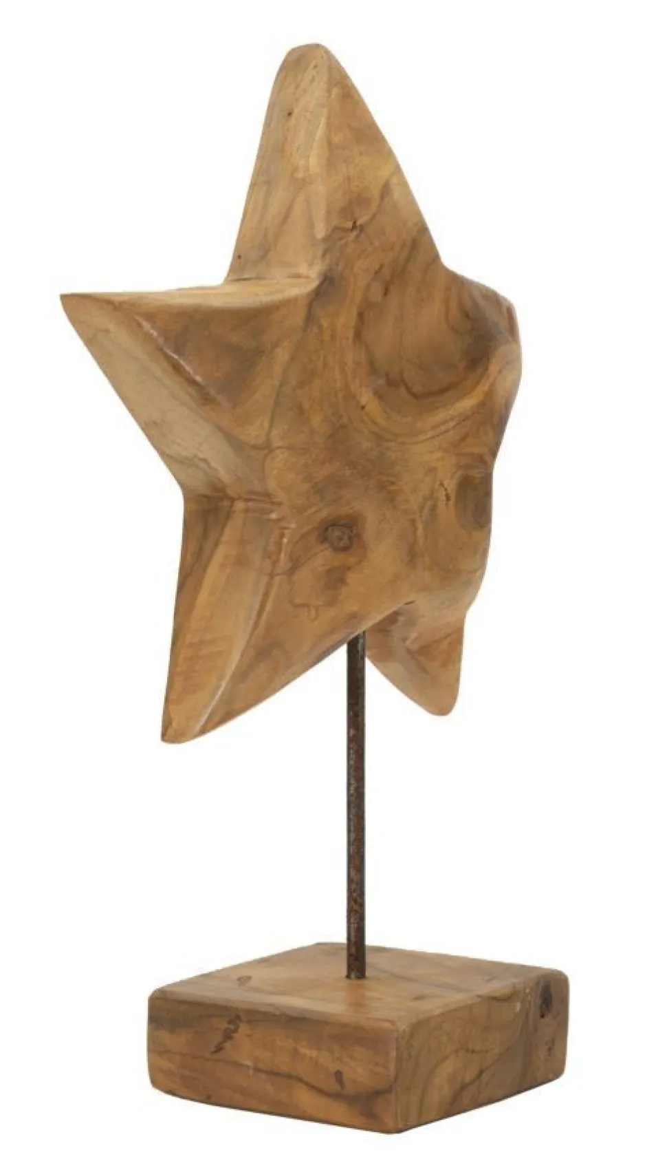 Sculpture étoile Teck recyclé marron
