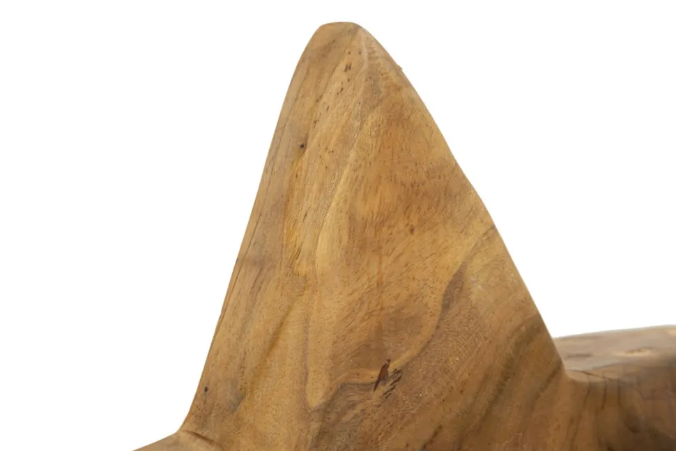 Sculpture étoile Teck recyclé marron
