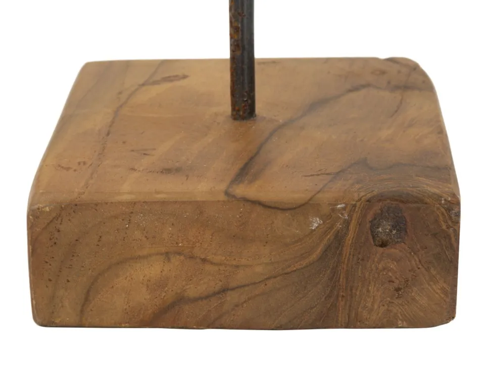 Sculpture étoile Teck recyclé marron