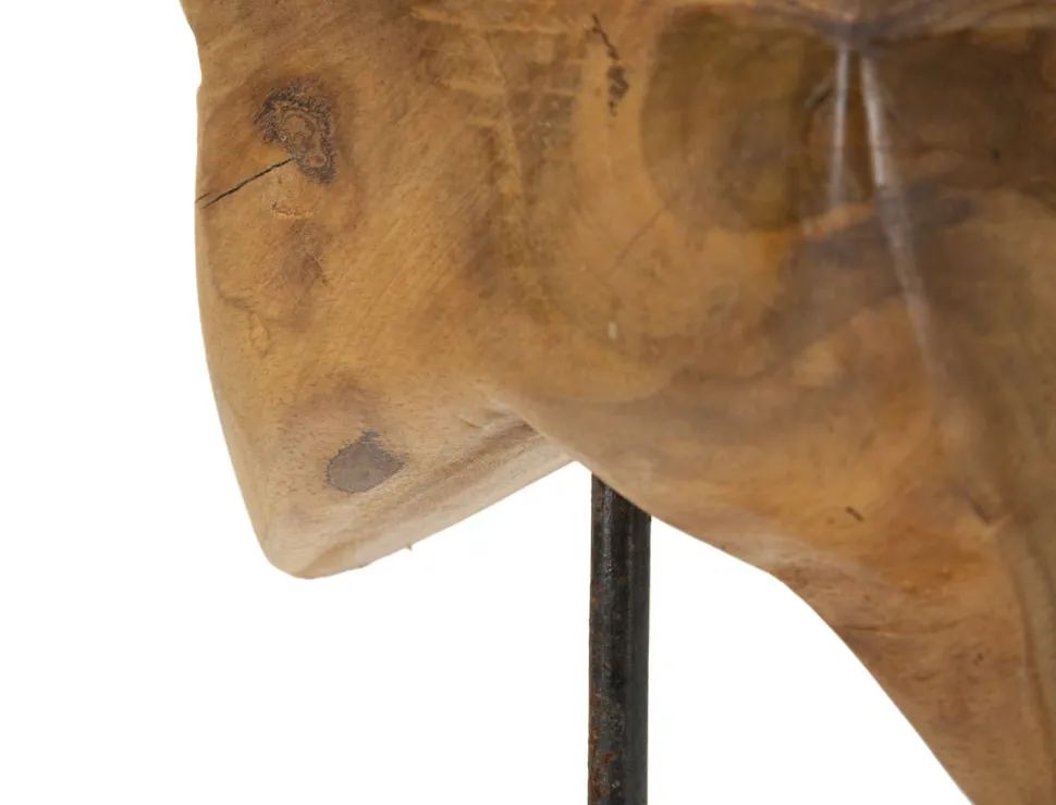 Sculpture étoile Teck recyclé marron